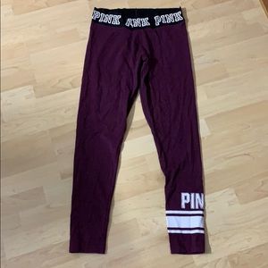 VS PINK Maroon Cotton Leggings